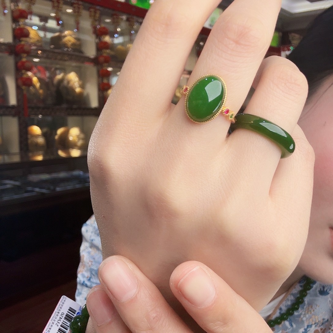 和田玉（碧玉）戒指未镶嵌