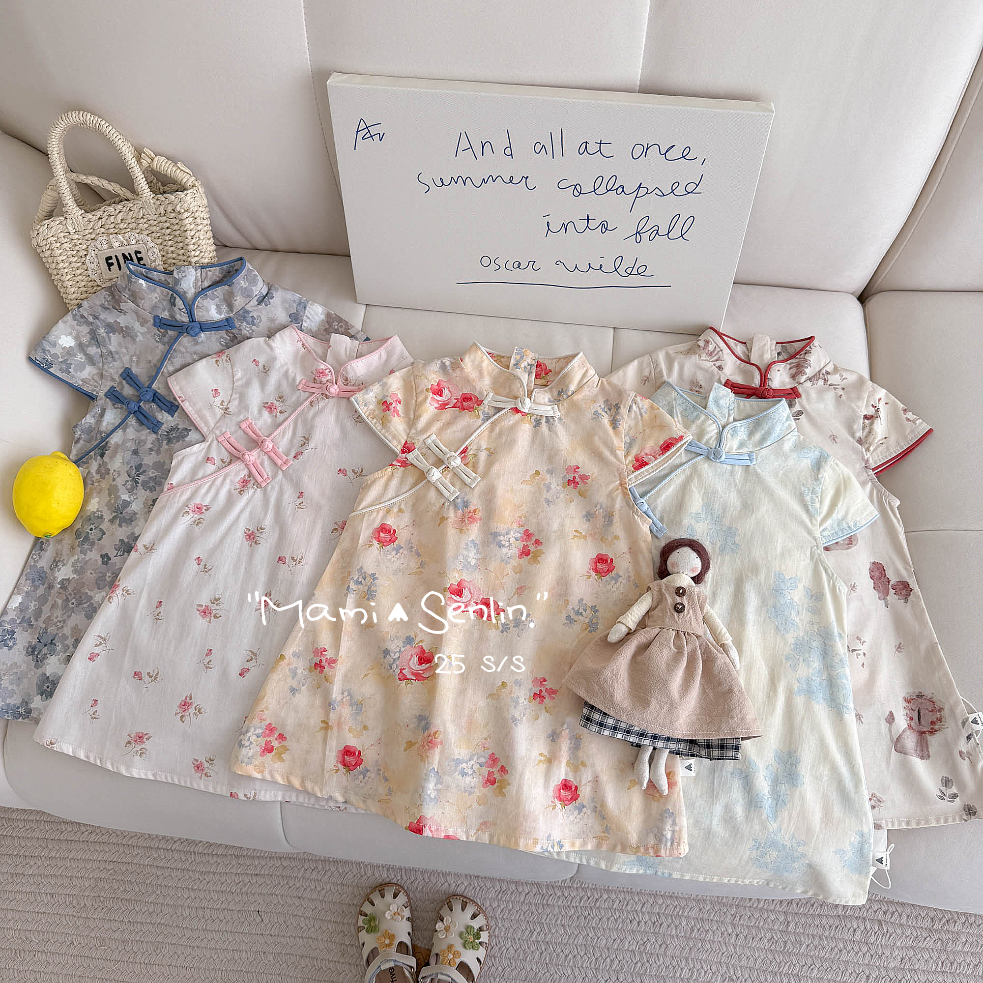 【现货】妈咪森林童装2025年夏季60支纯棉旗袍裙252-MMSL-252122