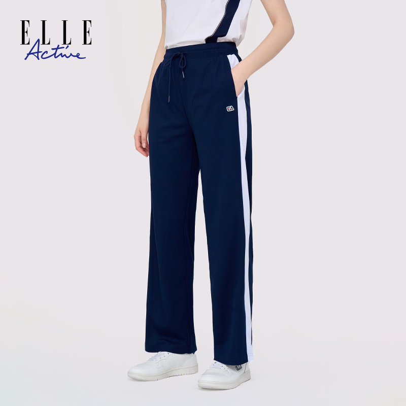 ELLE Active 新款显瘦休闲裤女高腰长裤时尚女士运动裤舒适长裤