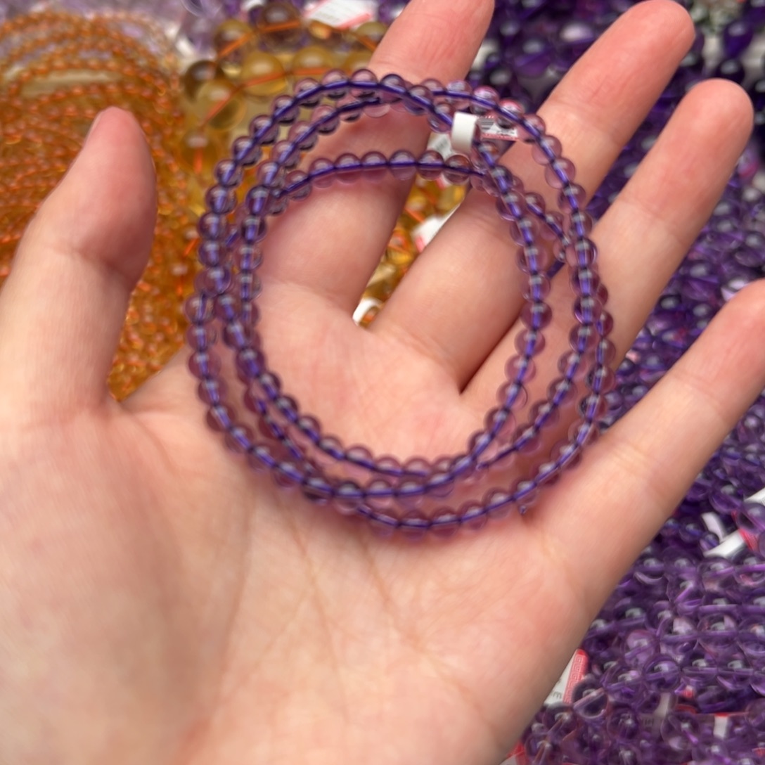 水晶手串未镶嵌紫水晶