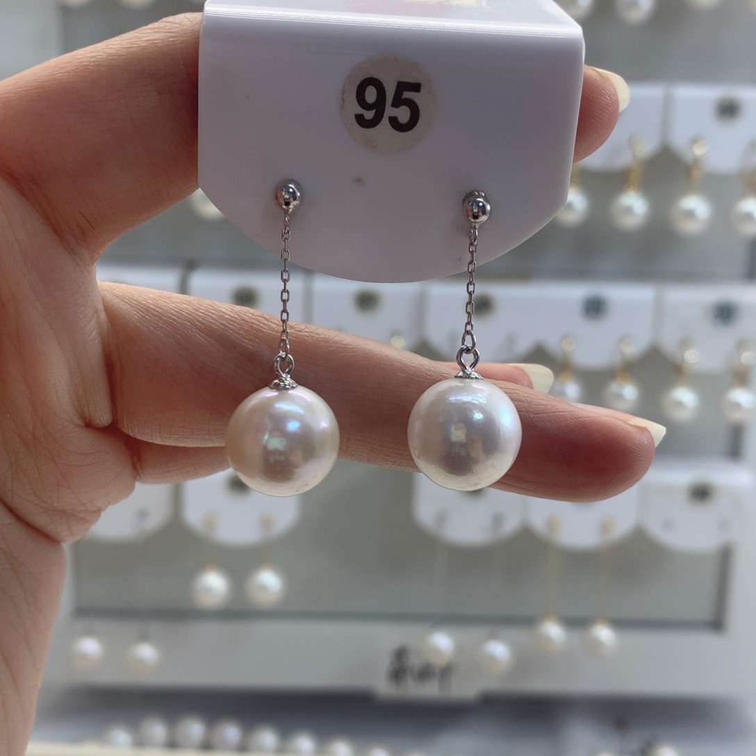 淡水珍珠耳饰银S925镶嵌