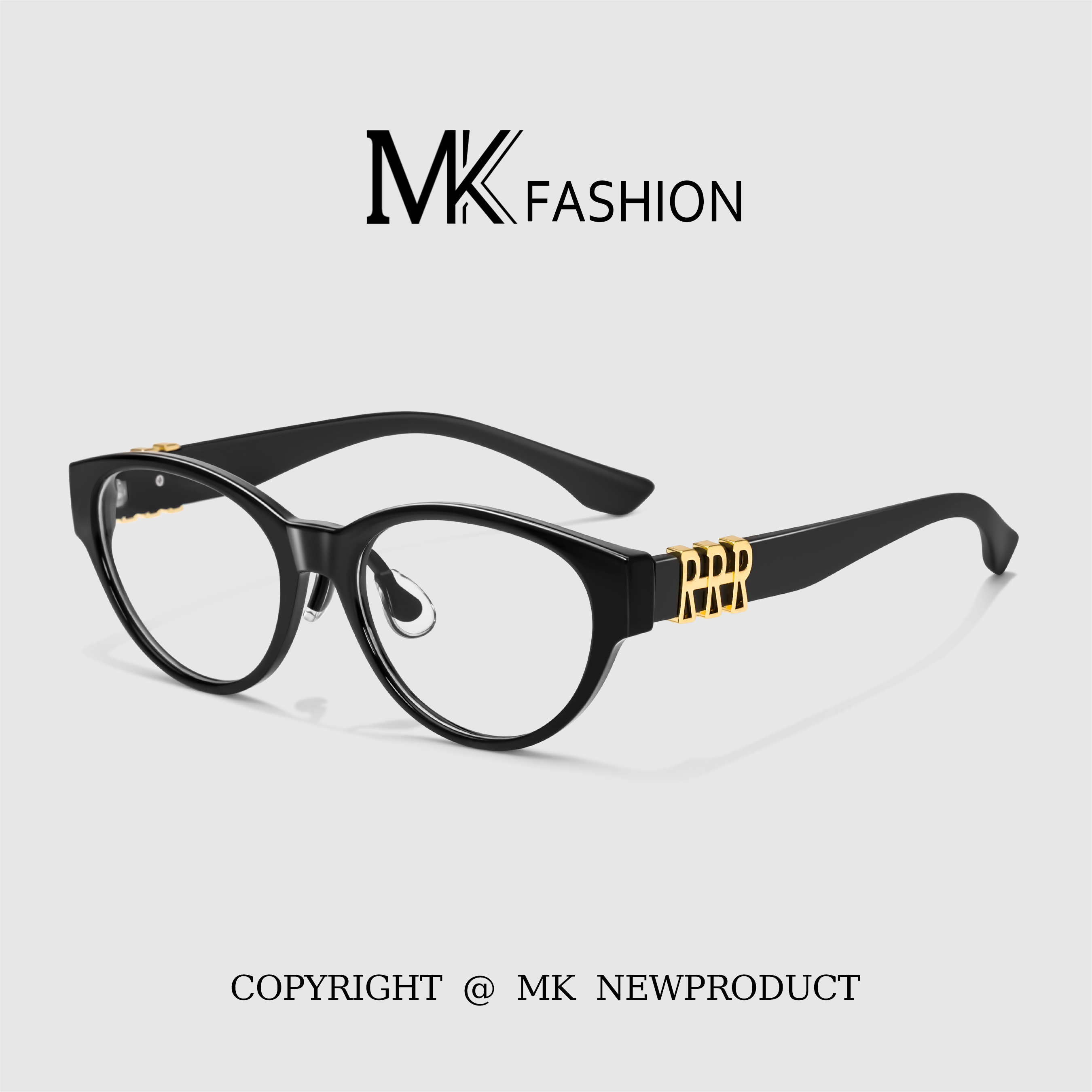 复古黑色猫眼镜框女近视可配度数高级感豹纹素颜流光风超轻眼睛架