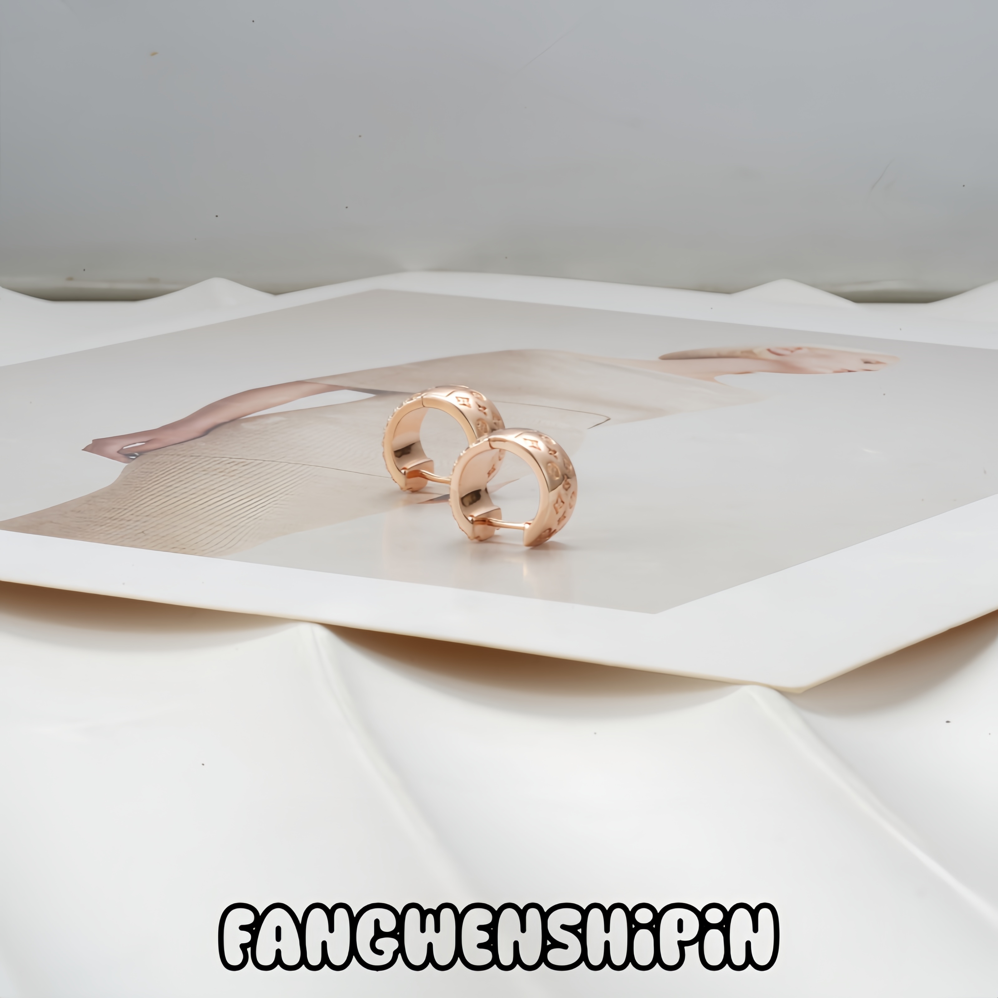 铜合金锆石耳饰 【镀K金】【925银针】耳环4486