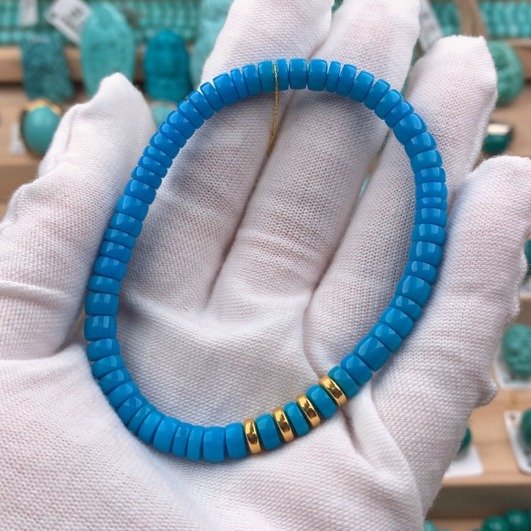 绿松石配饰足金镶嵌5.5