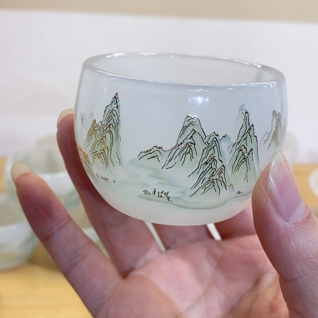 千里江山琉璃客杯客杯