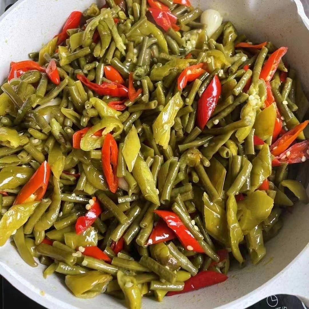 湖北黄冈罗田特产酸豆角农家自制下饭菜咸菜豇豆开胃泡菜香辣脆嫩