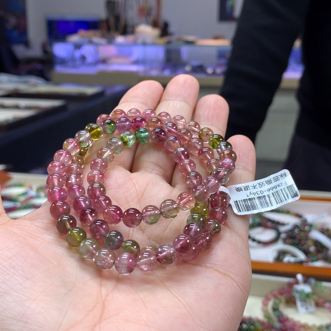 碧玺手链未镶嵌6.7毫米左右