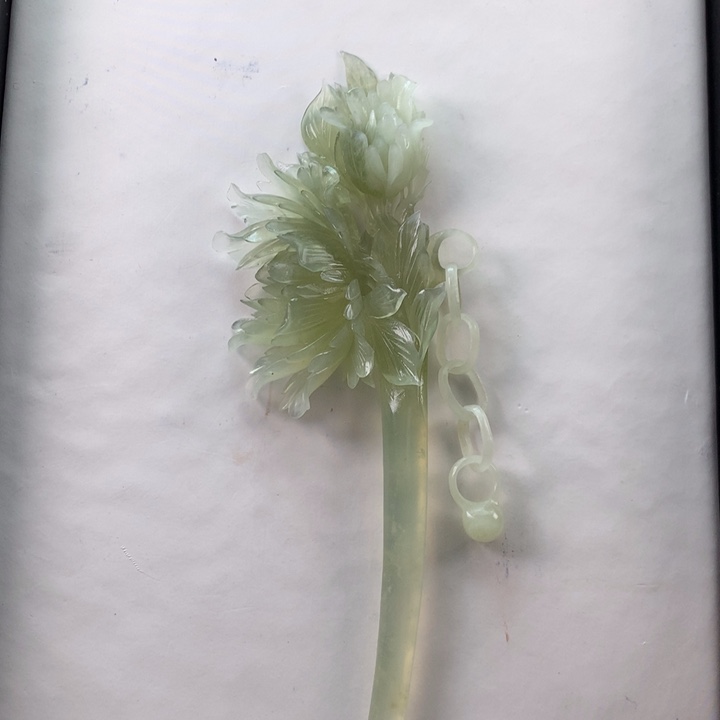 蛇纹石玉发饰未镶嵌凡***端