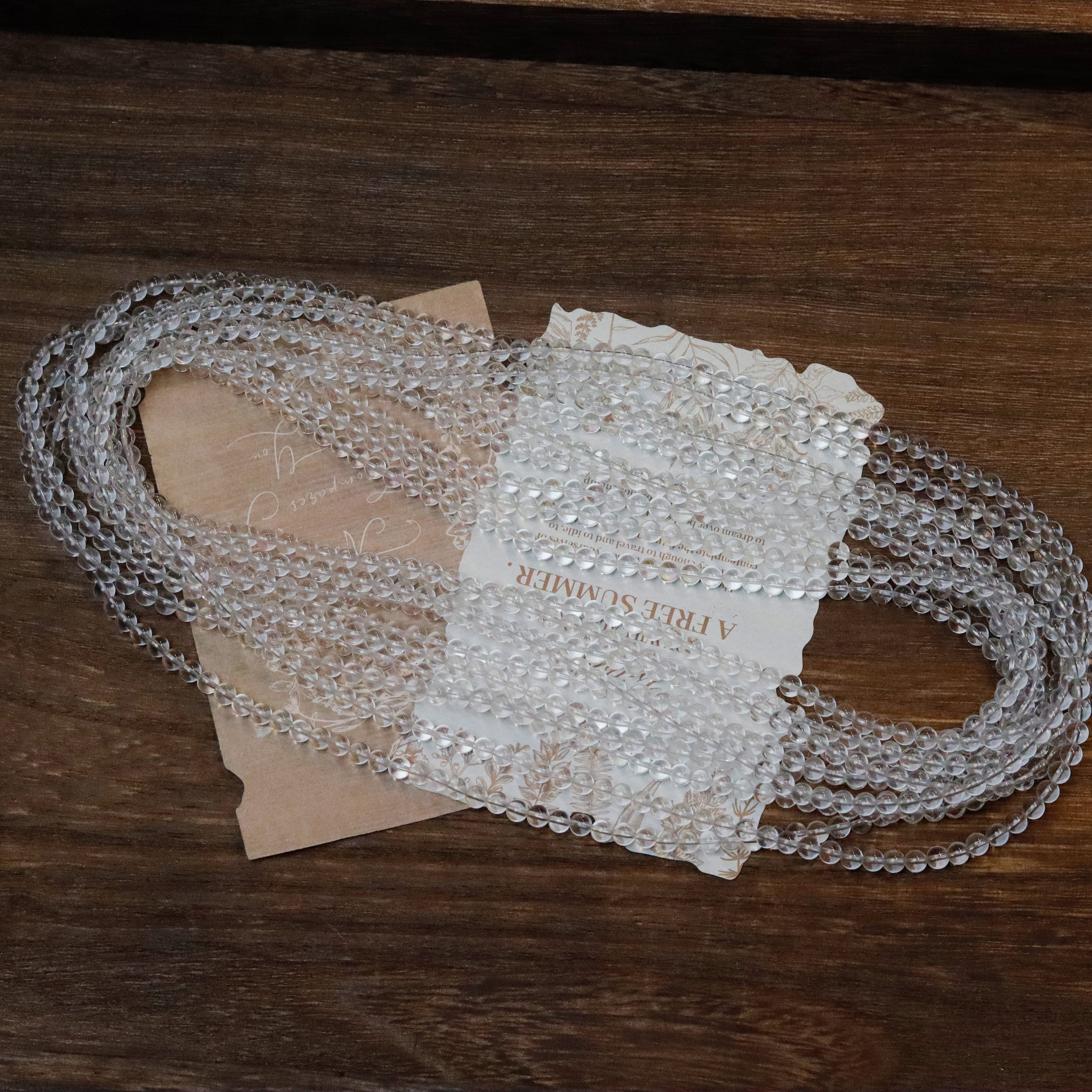 S001《纯洁之灵》巴西白水晶素圈手串三圈5-8mm多样性发一