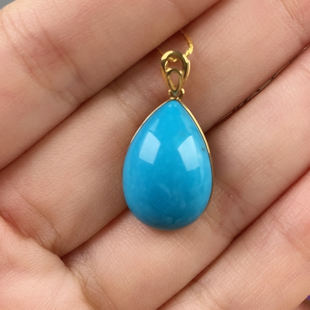 绿松石18K金镶嵌珠宝奇石