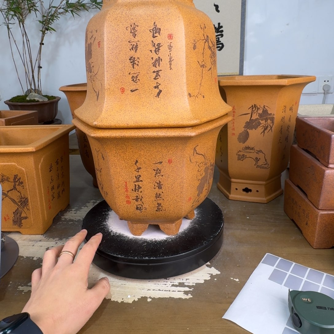 檀***智花盆紫砂紫砂花盆2个