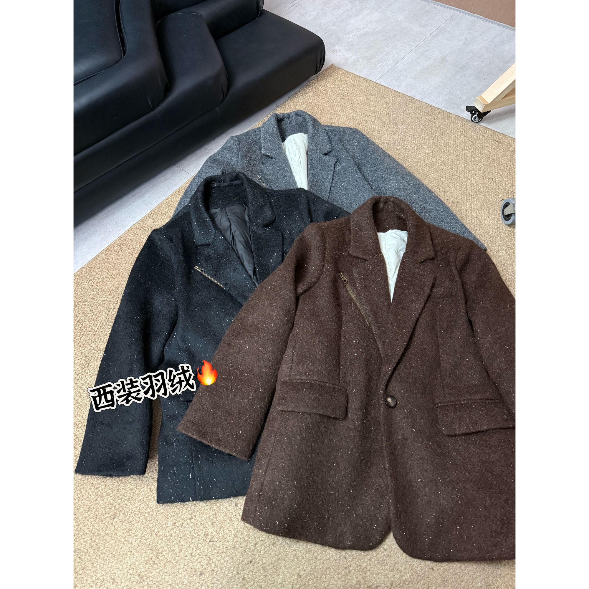 2025冬款新品【年货款  拉链口袋西装羽绒外套】