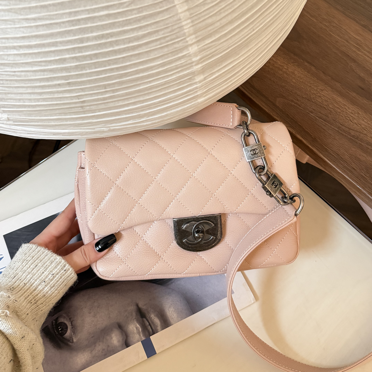95新 Chanel/香奈儿 Chanel锁头cf粉色
