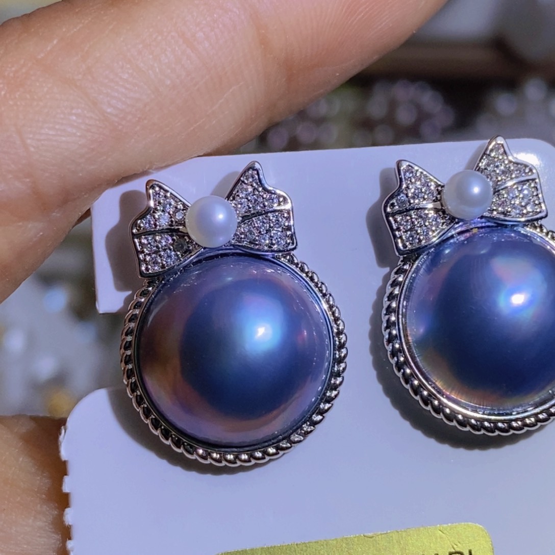 银S925镶嵌天然淡水珍珠淡水珍珠.**.