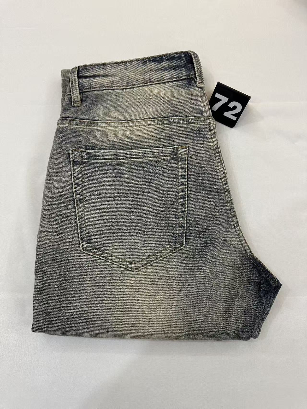 J72号直筒裤扎染牛仔裤男士