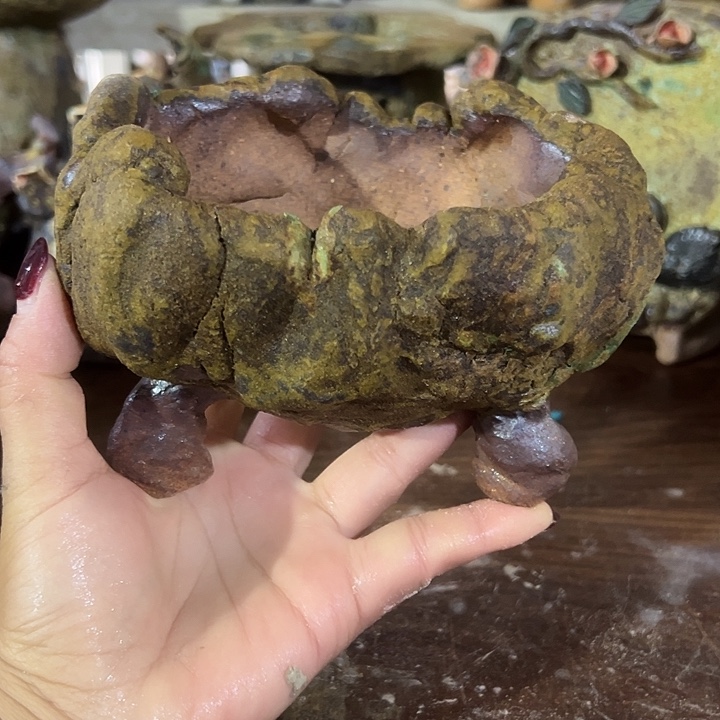 福利手工粗陶高温花器