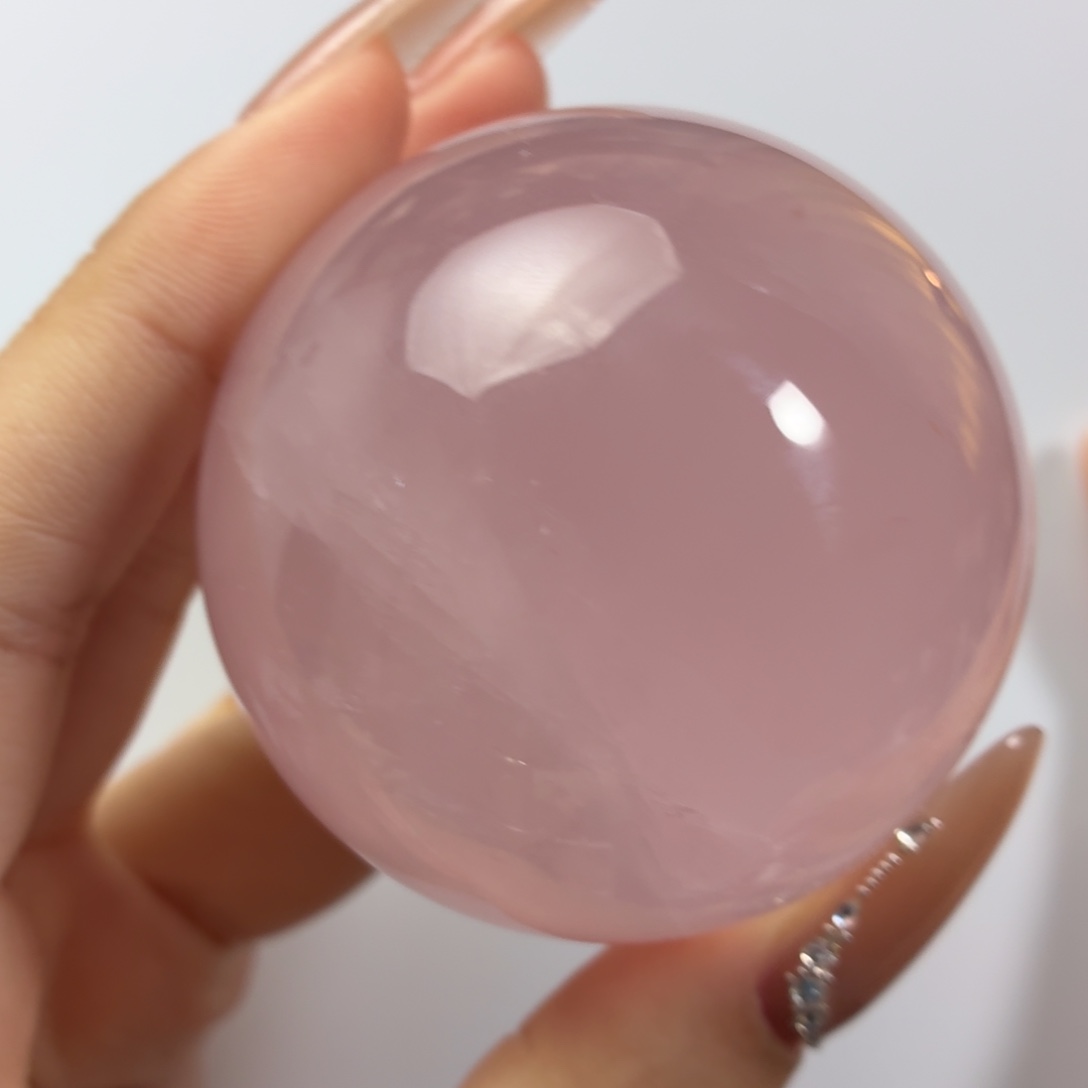 水晶未镶嵌珠宝半成品粉晶5.53cm