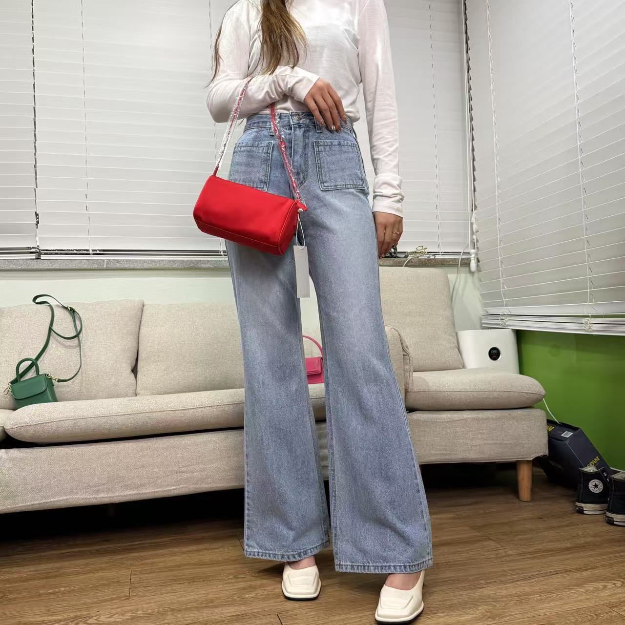 【时光回声】-茜茜欧尼-韩国东大门-daisy dress-喇叭牛仔裤