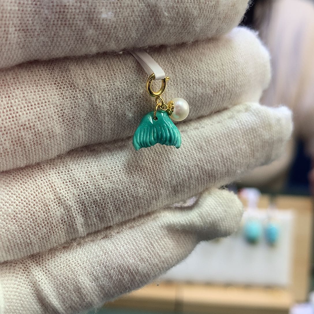 绿松石滴流18K金镶嵌