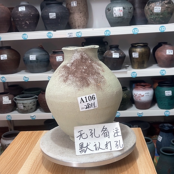 红陶手工制作工艺花盆