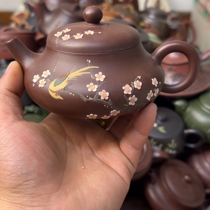 紫砂茶壶紫砂壶盖子开片