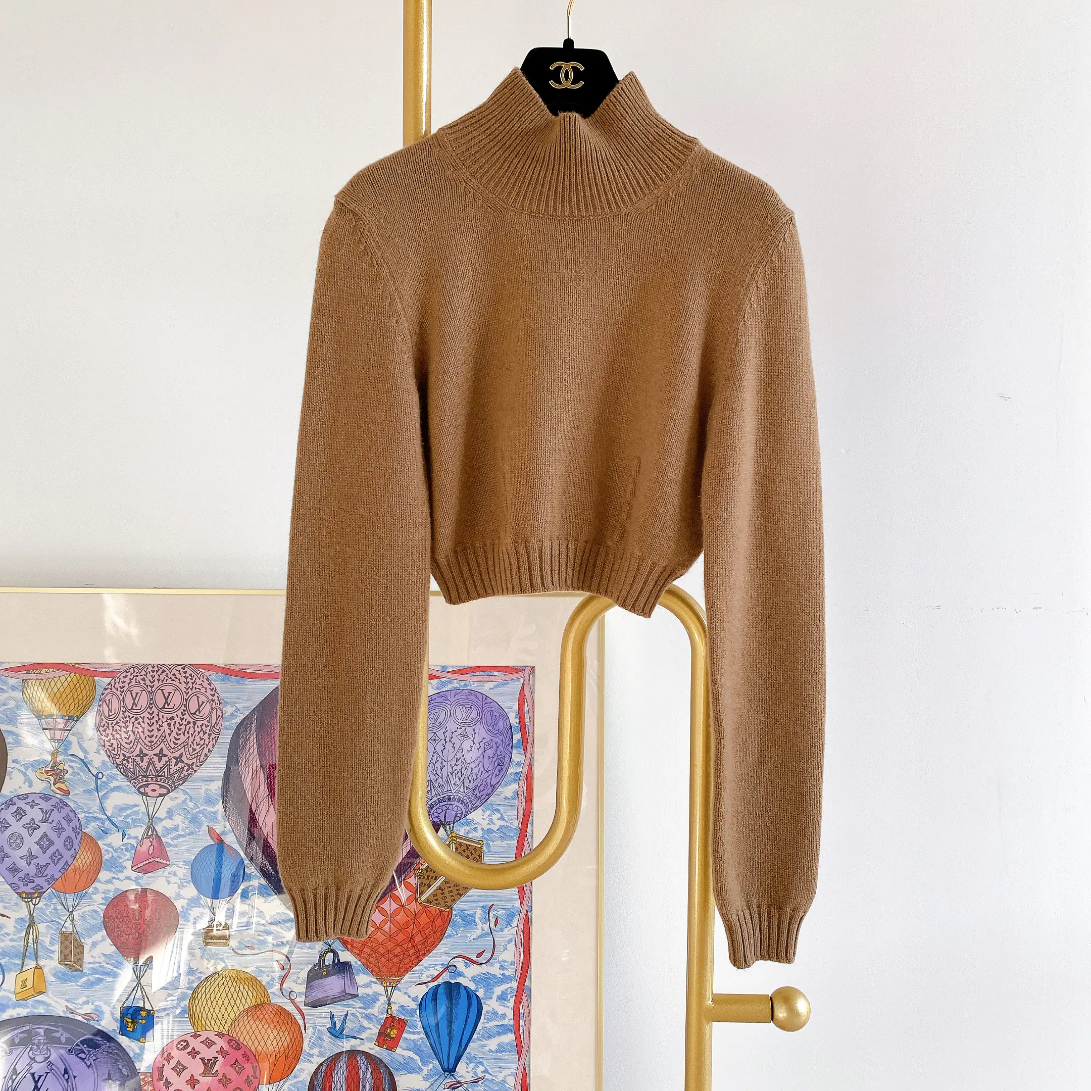 95新 FENDI/芬迪 【Fendi 】#芬迪棕色针织上衣42码