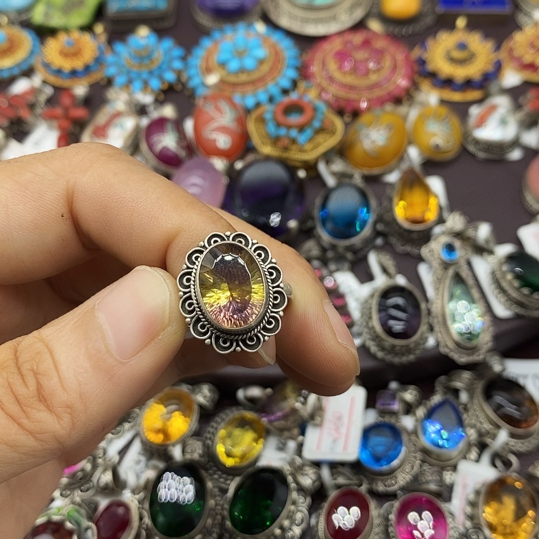 吊坠925银仿水晶雅*玲尼泊尔手工
