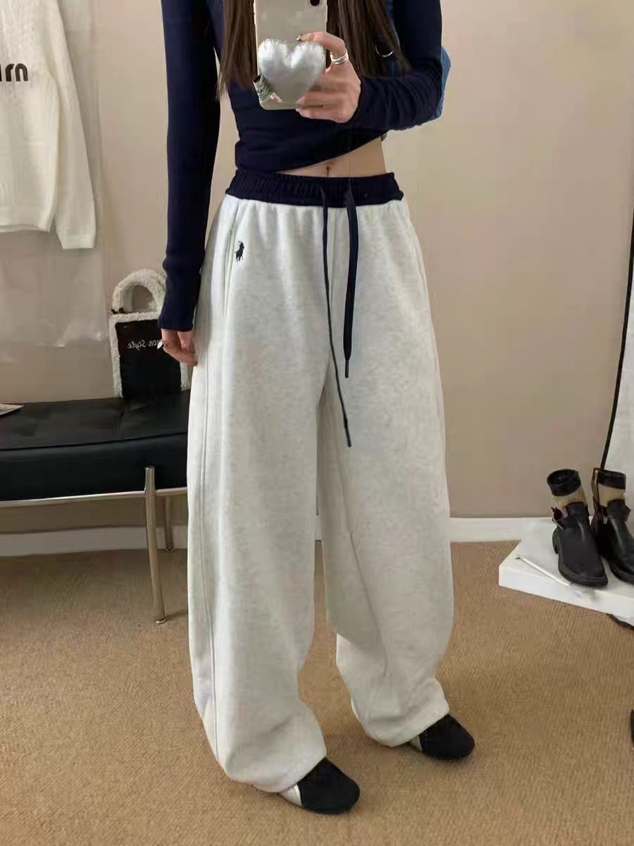 秋冬休闲裤韩版弯刀裤宽松中高腰时尚小个子简约大气INS风