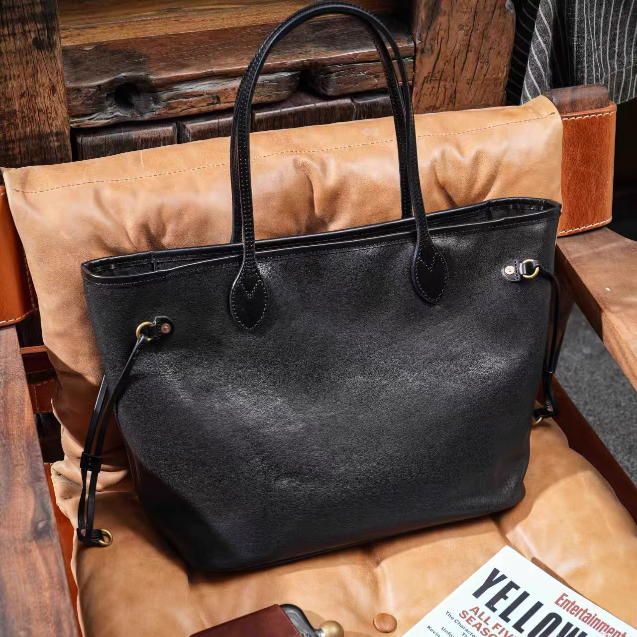 制道L11355黑色大号托特包