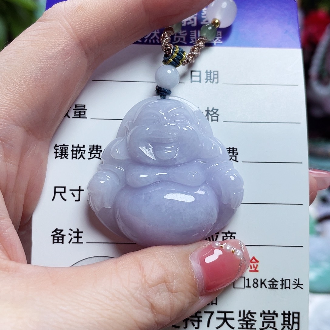 翡翠未镶嵌颈饰佛公13