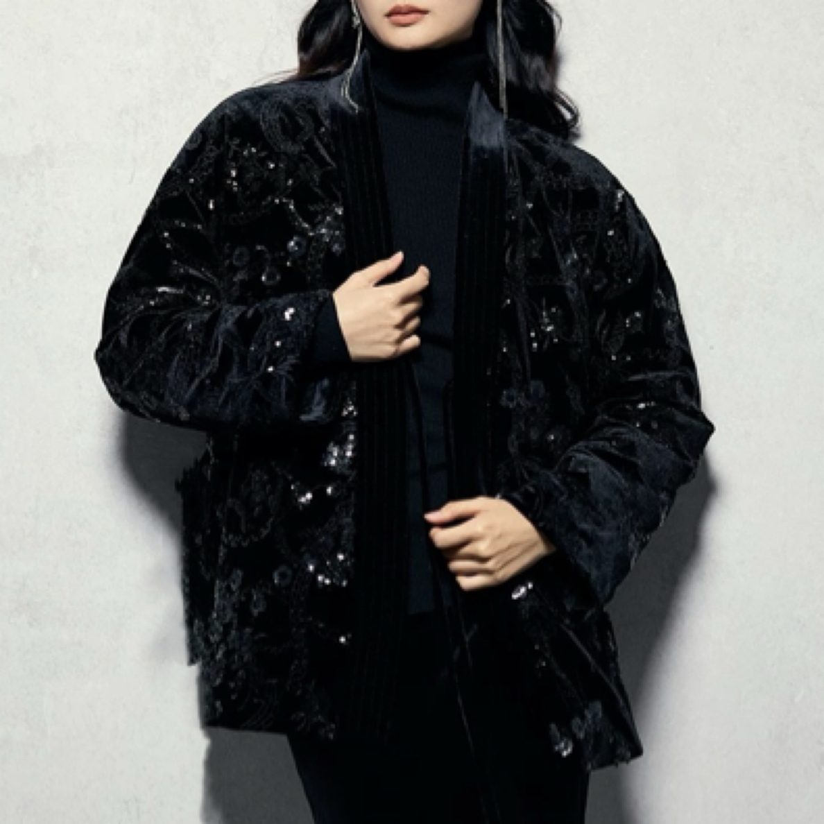 欧货～手工v领重工艺棉服，均码，百搭，有质感