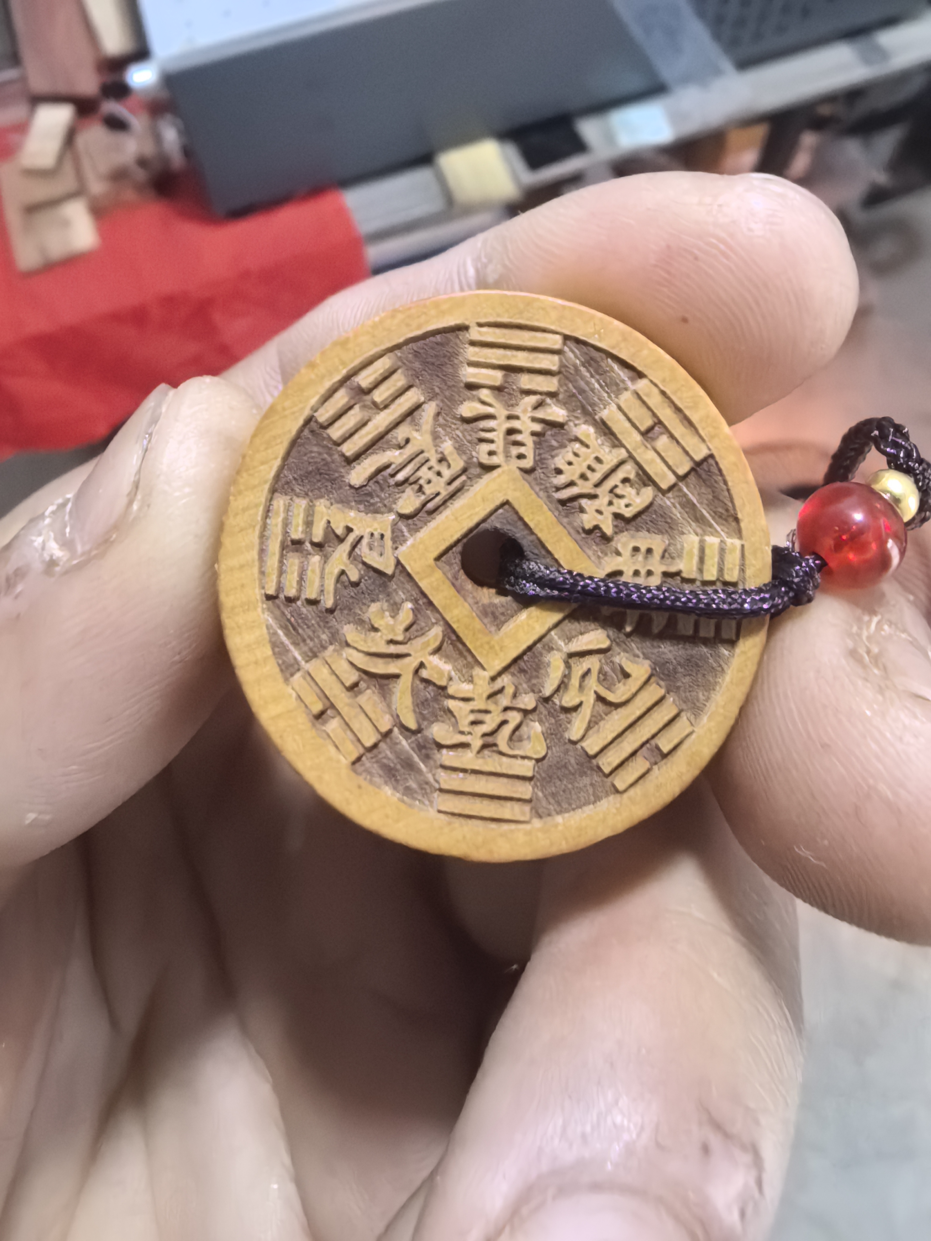 创意桃木汽车钥匙扣随身挂饰