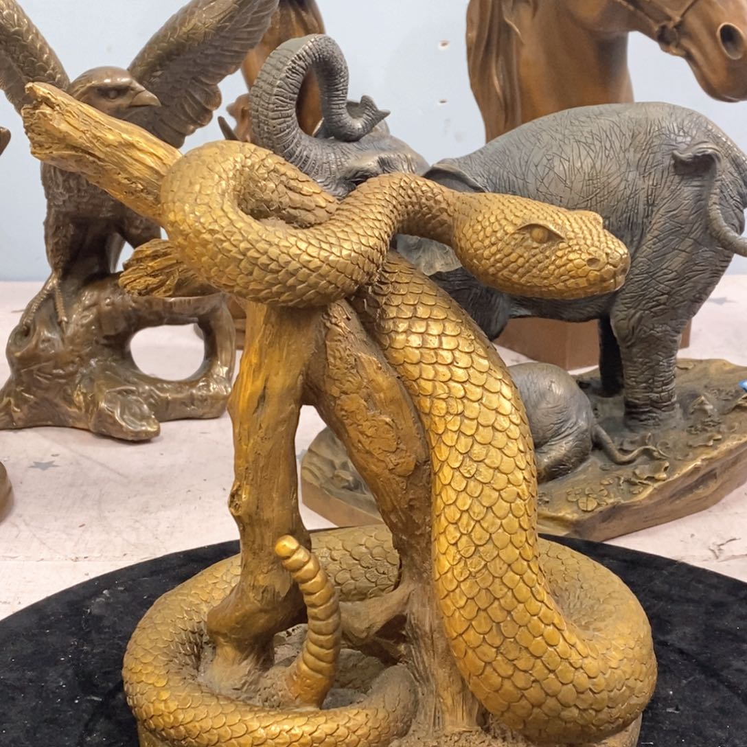 黄铜材质，响尾蛇摆件