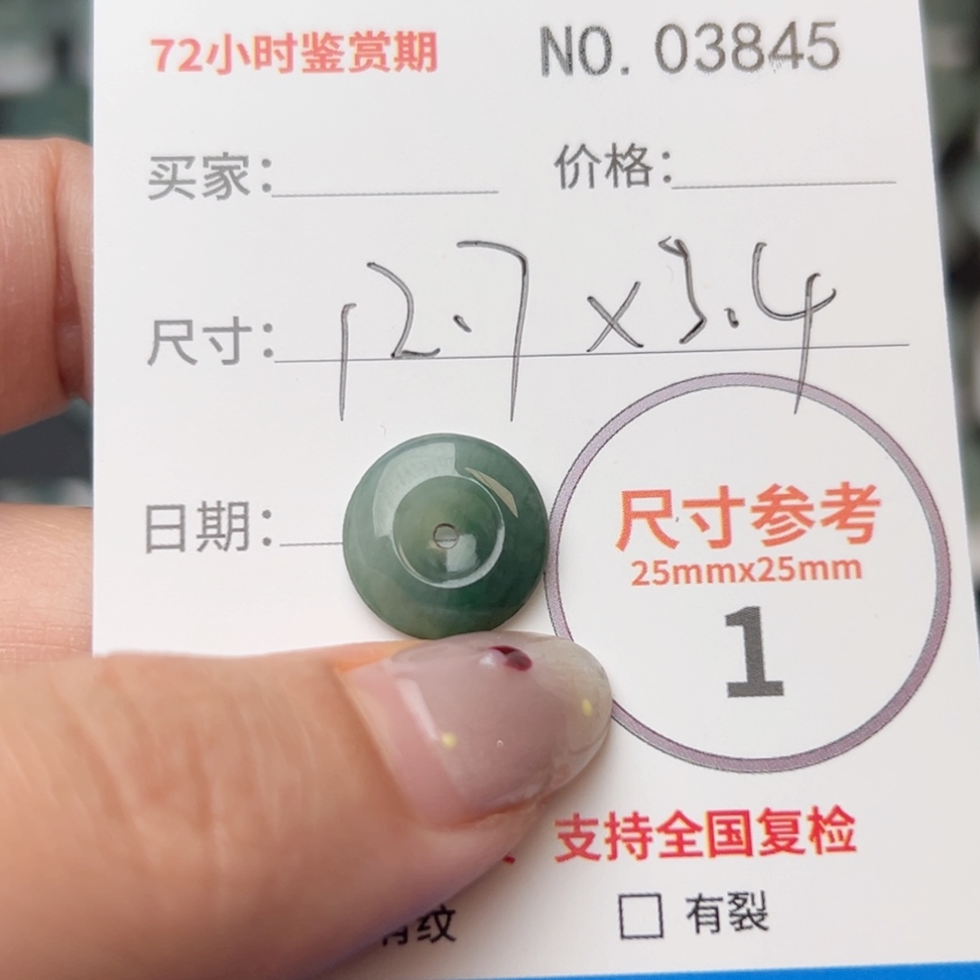 翡翠颈饰未镶嵌平安扣3845