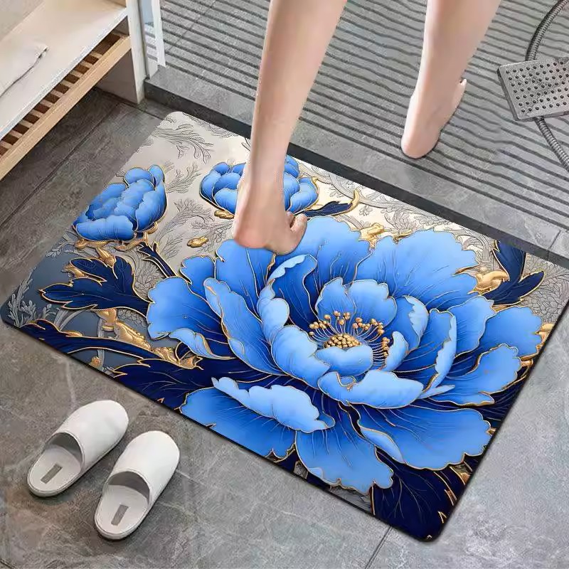 A030【50*80cm】硅藻泥入户门垫喜庆玄关厨房浴室防滑免洗地毯地垫