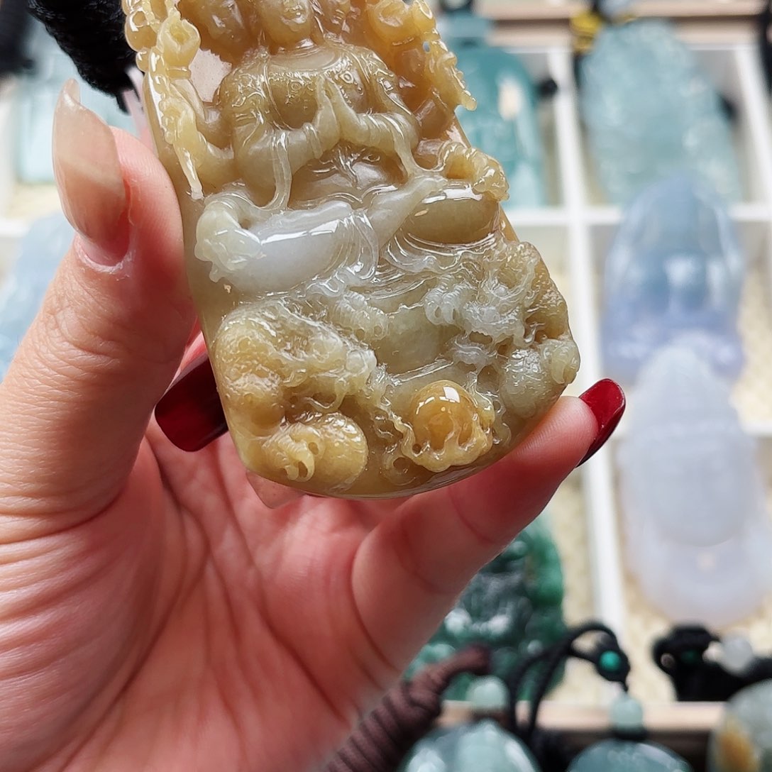 翡翠吊坠(不含链)未镶嵌余**简千手观音