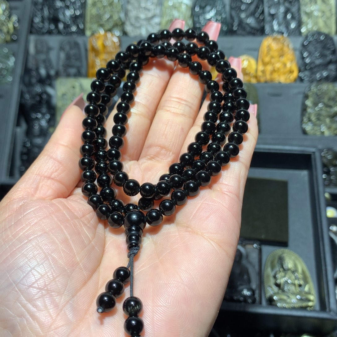 黑曜岩手链未镶嵌玲