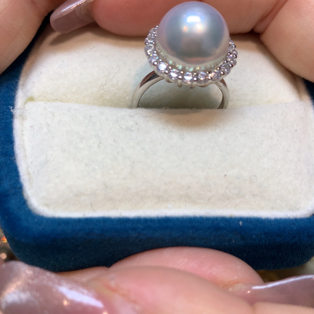 海水珍珠戒指银S925镶嵌
