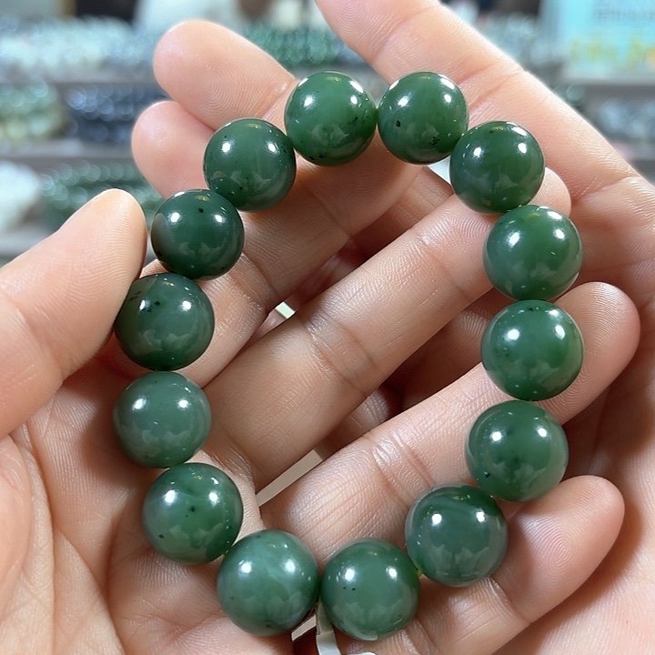 和田玉（碧玉）手链未镶嵌卡15