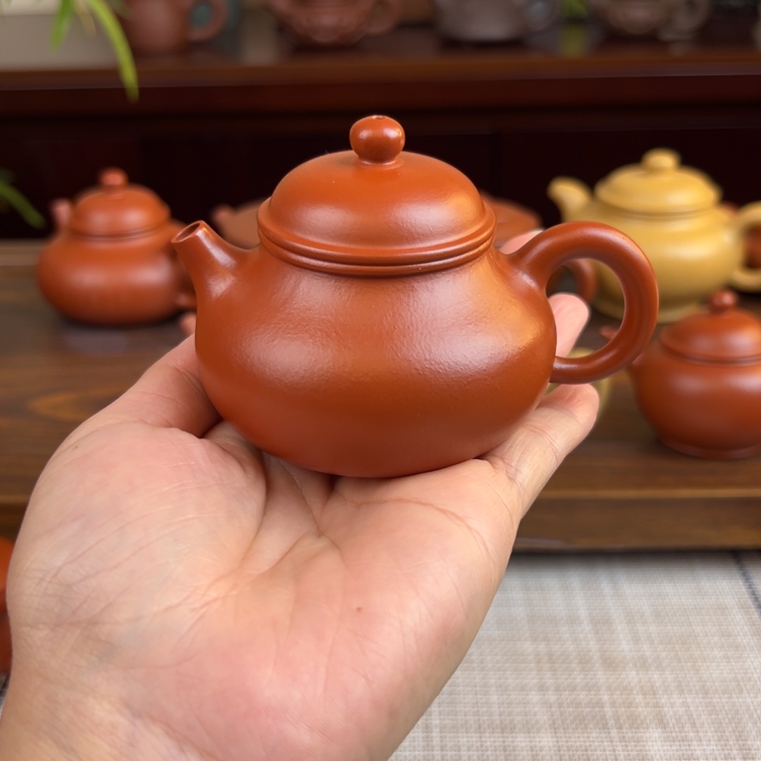 紫砂茶壶朱泥容天全手110cc