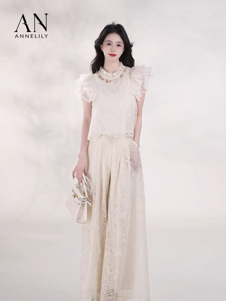 【梦与】新款时尚轻奢百搭气质轻奢衬衫长裤套装女