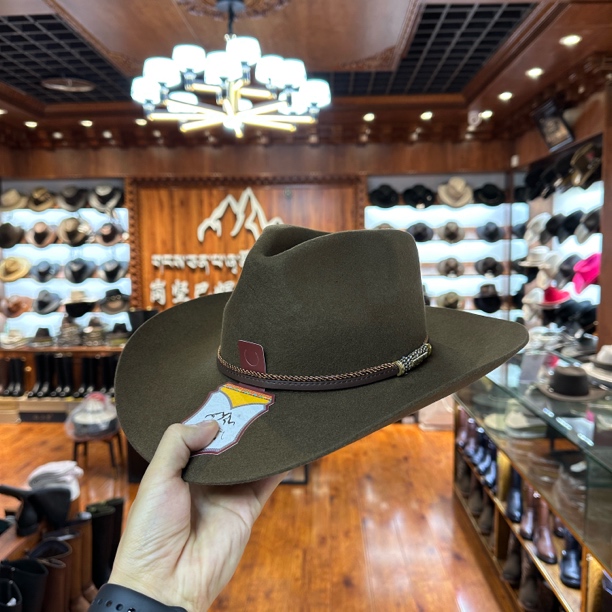 硬款礼帽西部牛仔切边设计民族风圆顶礼帽