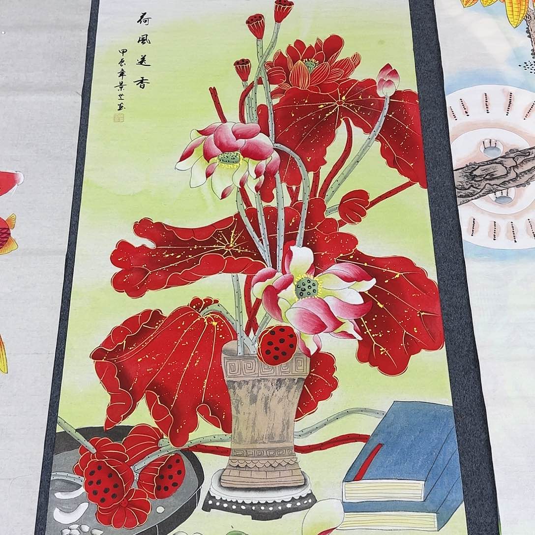 国画尺寸70X138手绘作品