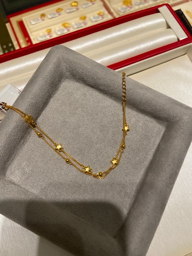 足金999星星双链手链5.45克