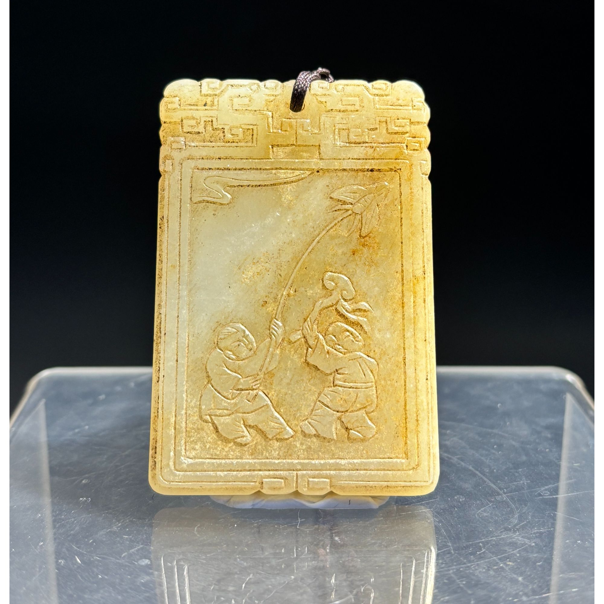 清/和田玉/童子嬉戏/牌/126256015