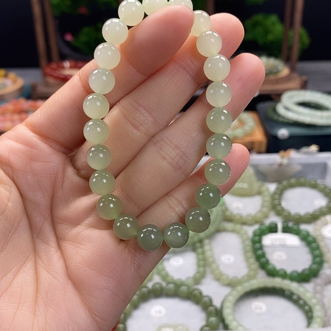 和田玉手链未镶嵌微瑕