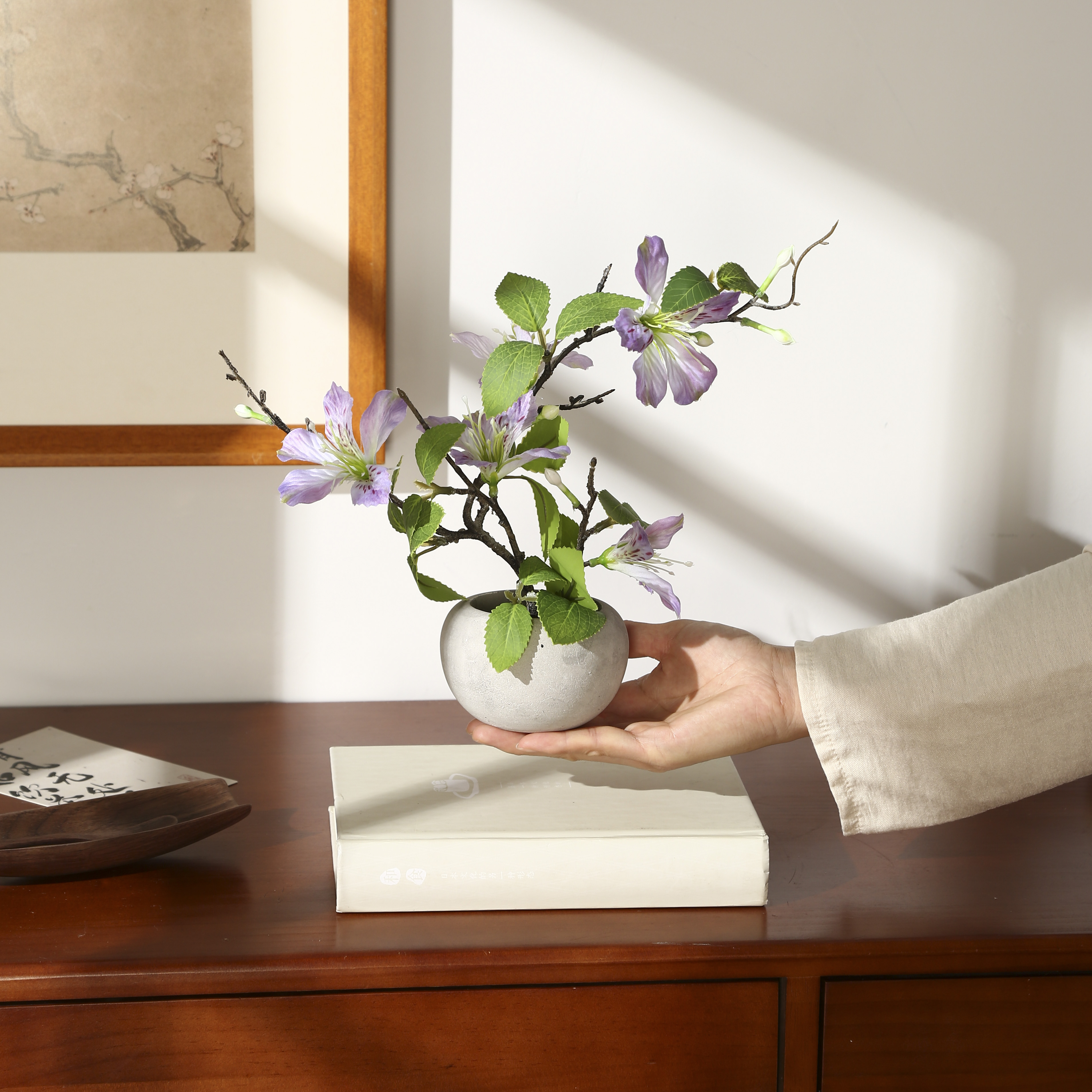 创意盆景绿植禅意花盆仿真绿植假花盆栽假花