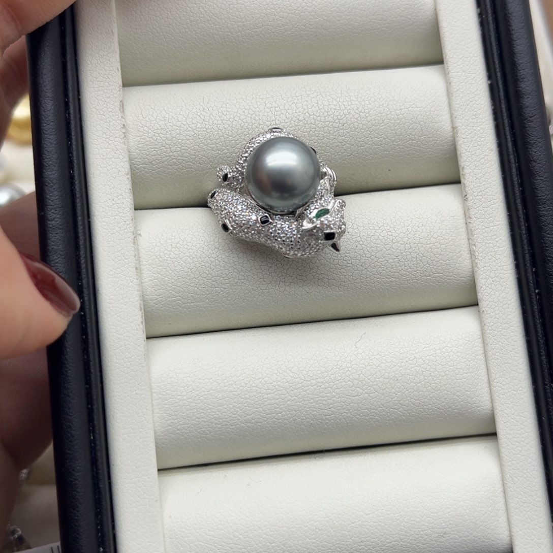 海水珍珠戒指银S925镶嵌
