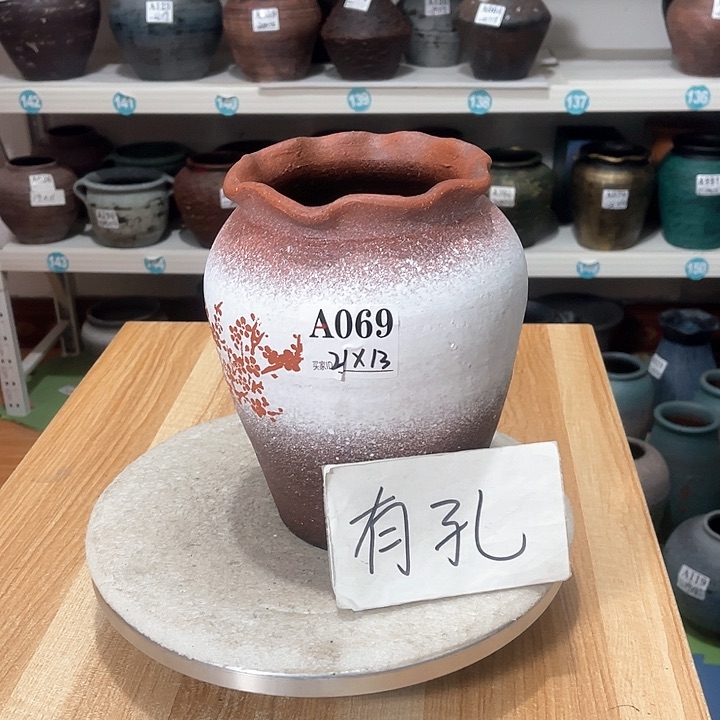 红陶手工制作工艺花盆