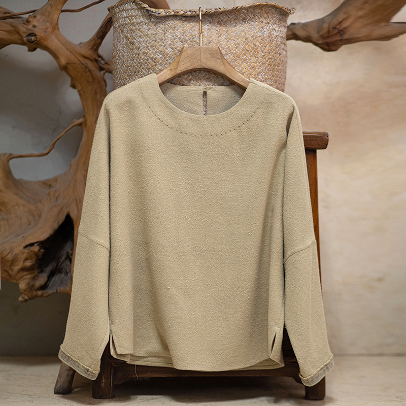 youyuansu/幽元素原创女装宽松圆领套头休闲上衣